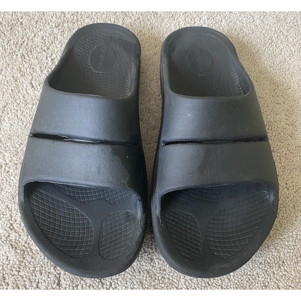 OOFOS OOAHH Slide Impact Absorption Recovery Sandals, Size M11/W13 - Black